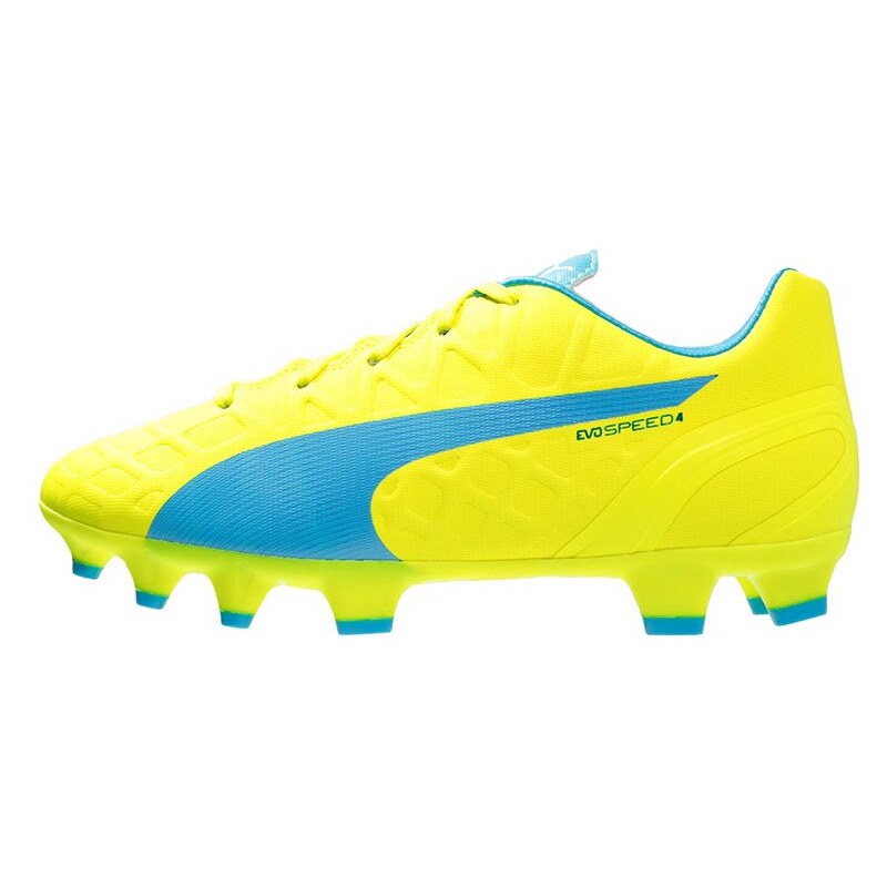 Puma EVOSPEED 4.4 FG Chaussures de foot à crampons safety yellow/atomic blue/white