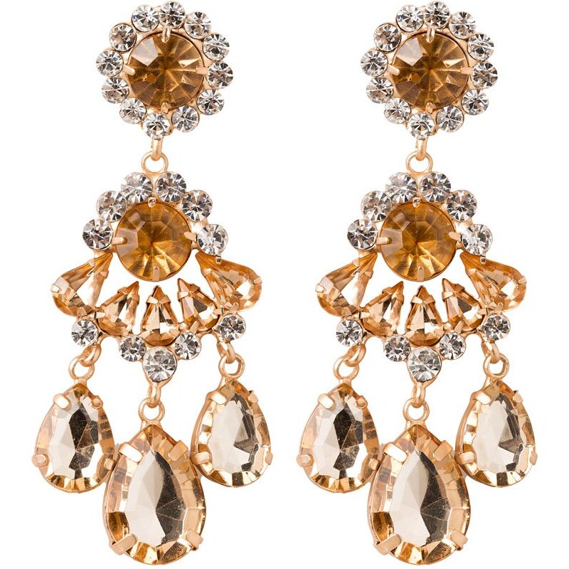 sweet deluxe BURGAS Boucles d'oreilles goldcoloured/crystal/topaz