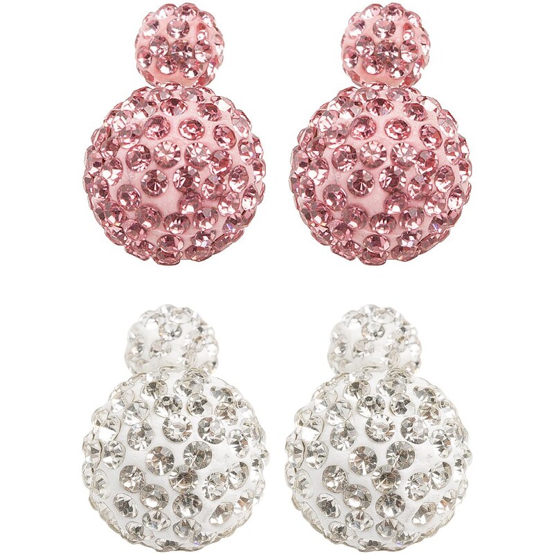 sweet deluxe COCO 2 PACK Boucles d'oreilles crystal/rose