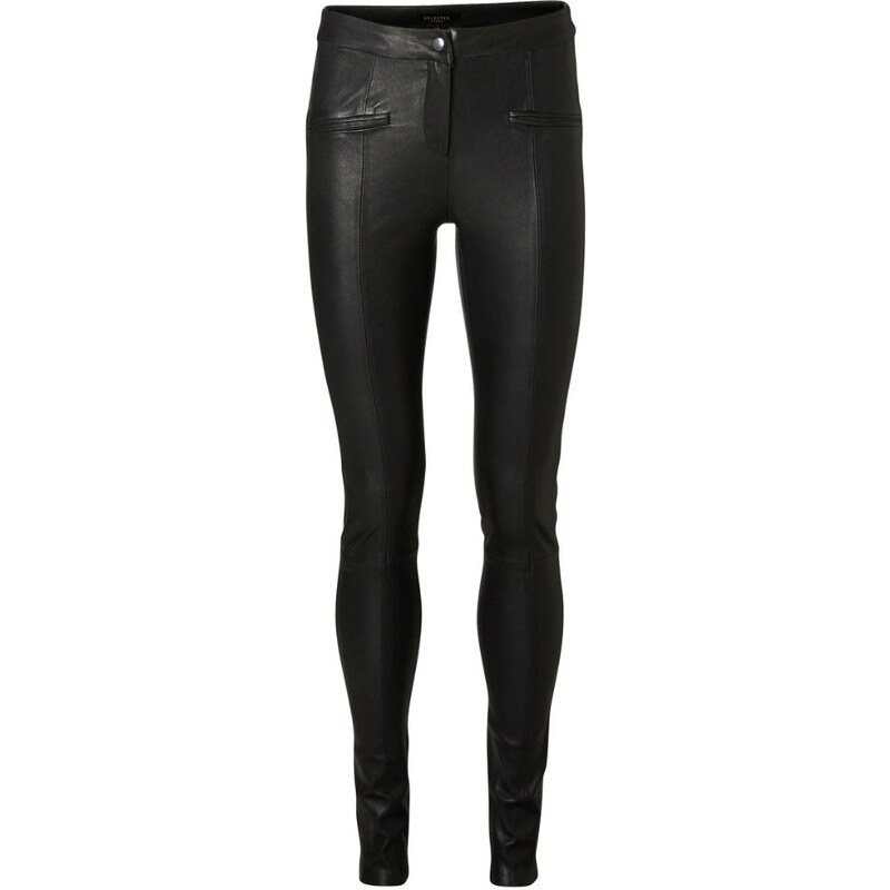 Selected Femme Pantalon en cuir black