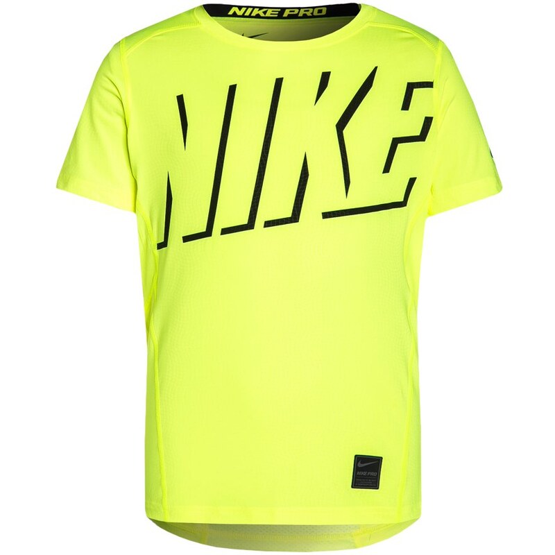 Nike Performance PRO HYPERCOOL Tshirt de sport jaune fluo/noir