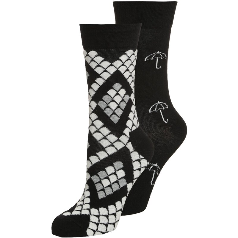 Happy Socks UMBRELLA 2 PACK Chaussettes black/white