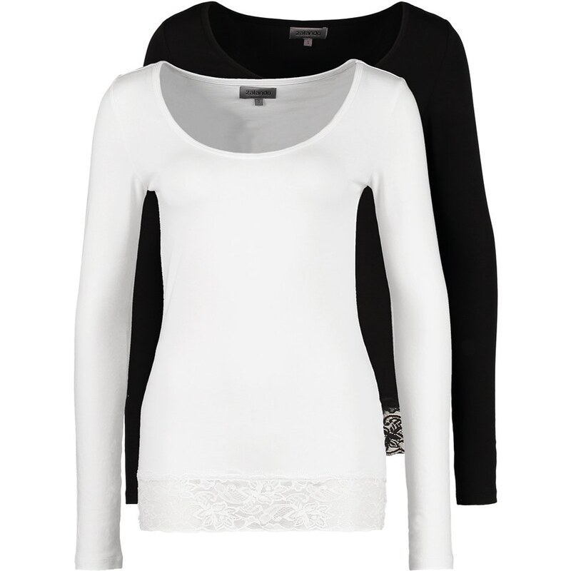 Zalando Essentials 2 PACK Tshirt à manches longues white/black