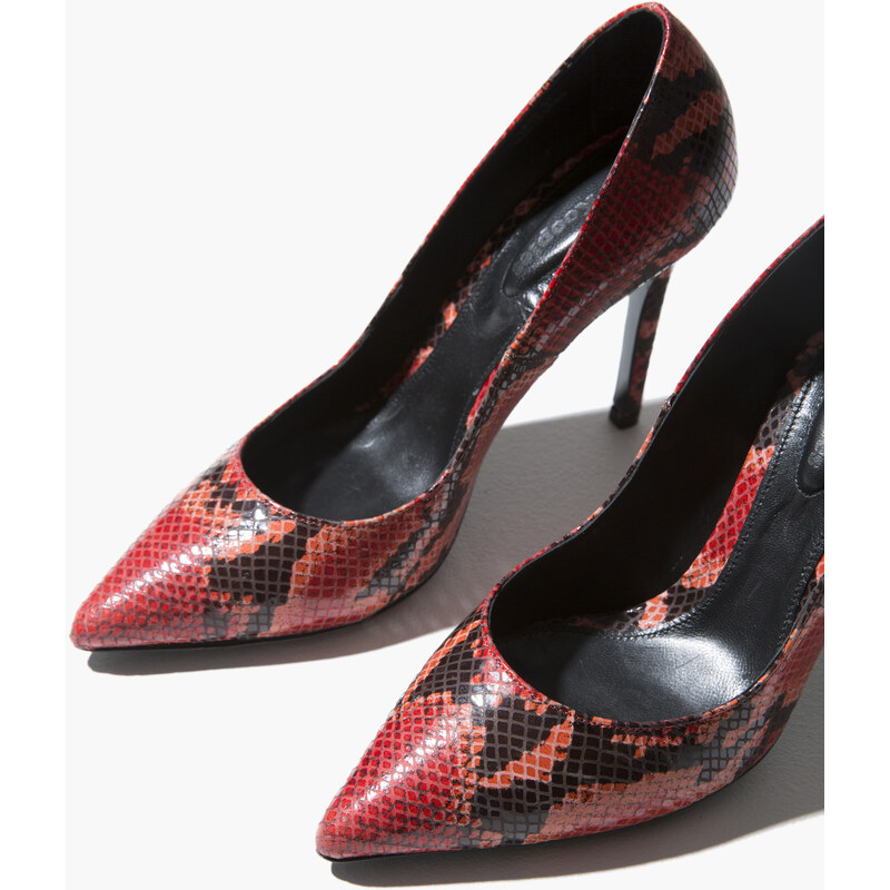 The Kooples Escarpins en cuir facon python rouge Rouge GLAMI