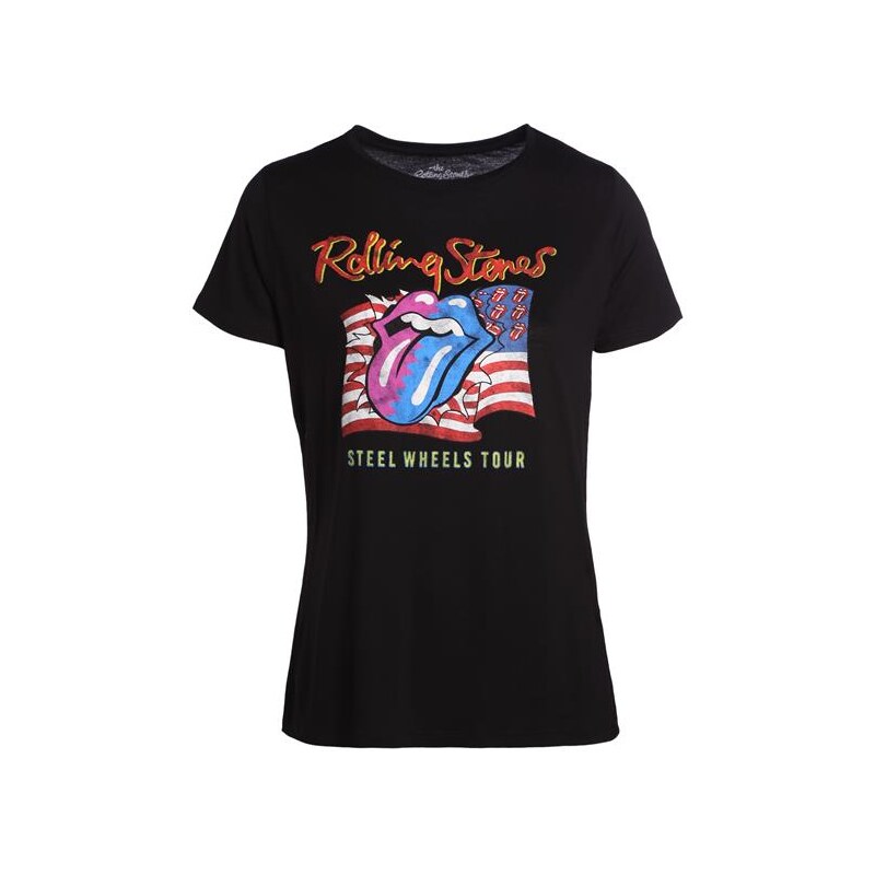 T-shirt Rolling Stones coloré Noir Viscose - Femme Taille 0 - Cache Cache