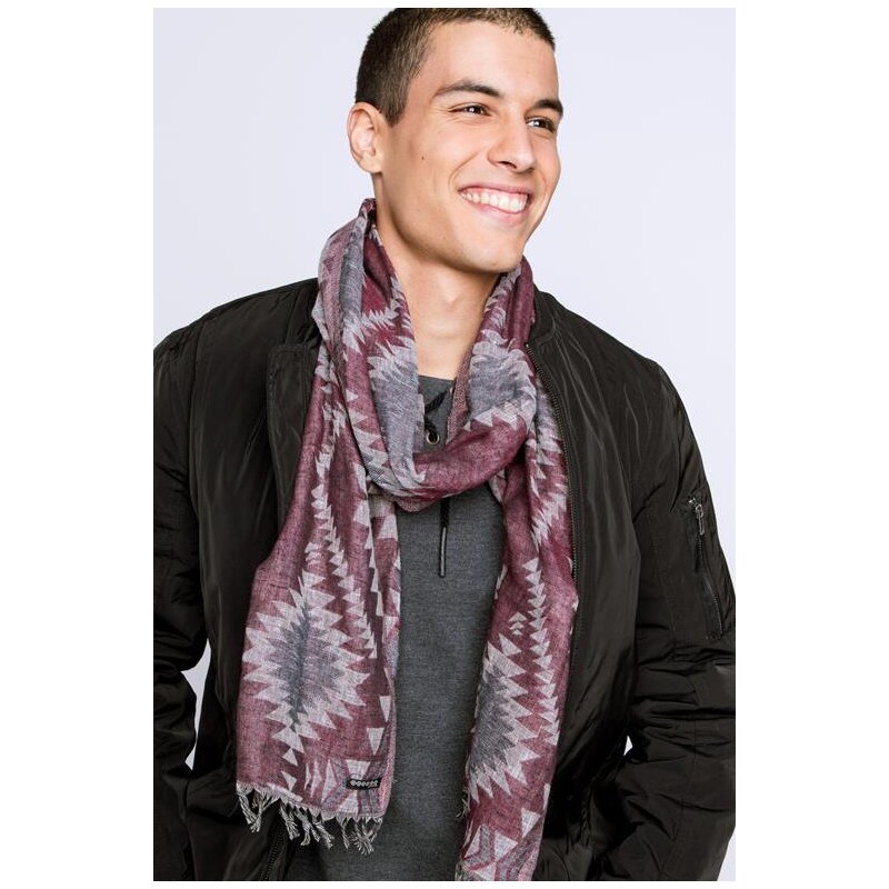 Foulard homme maille ethnique Rouge Modal - Homme Taille TU - Bonobo