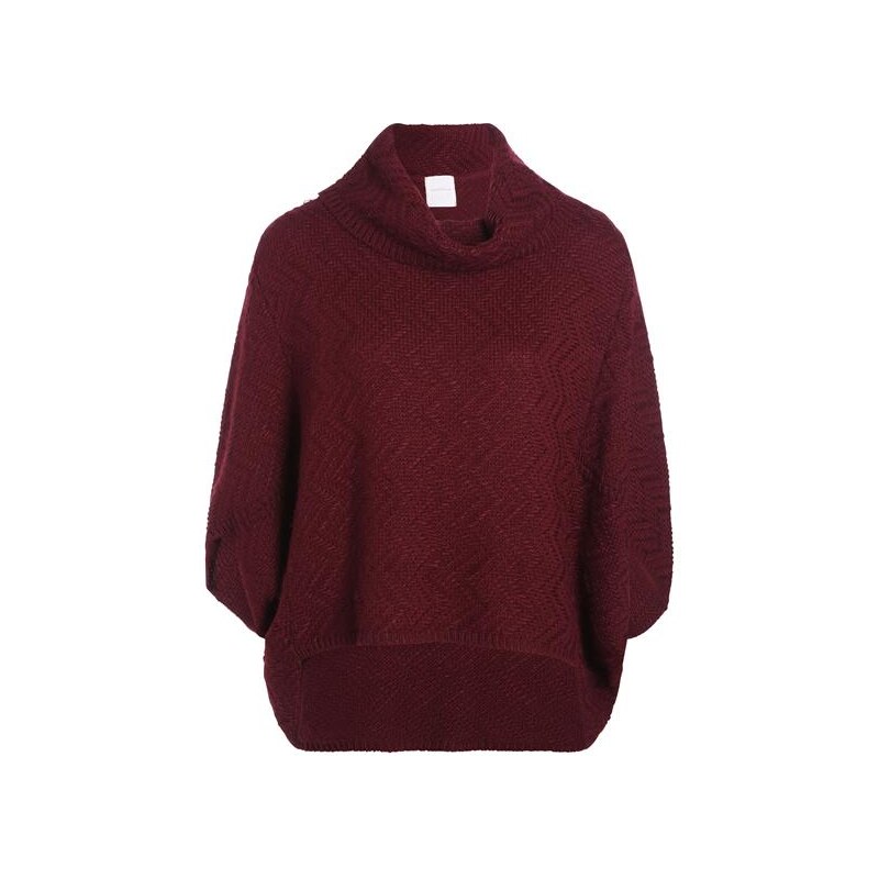 Pull cape col boule Rouge Polyamide - Femme Taille 4 - Cache Cache