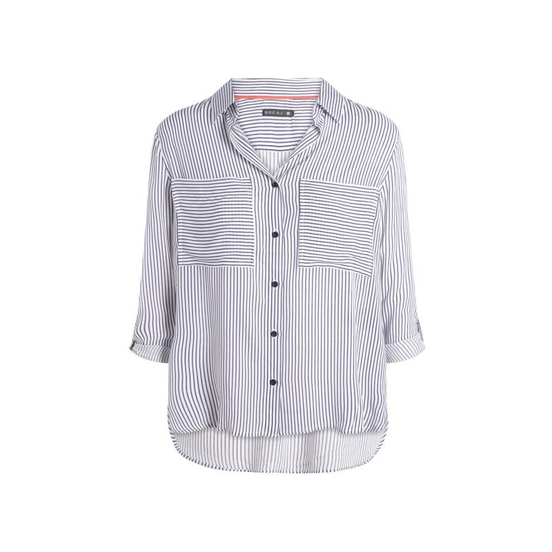 Chemise rayée boutonnée Beige Viscose - Femme Taille 44 - Bréal