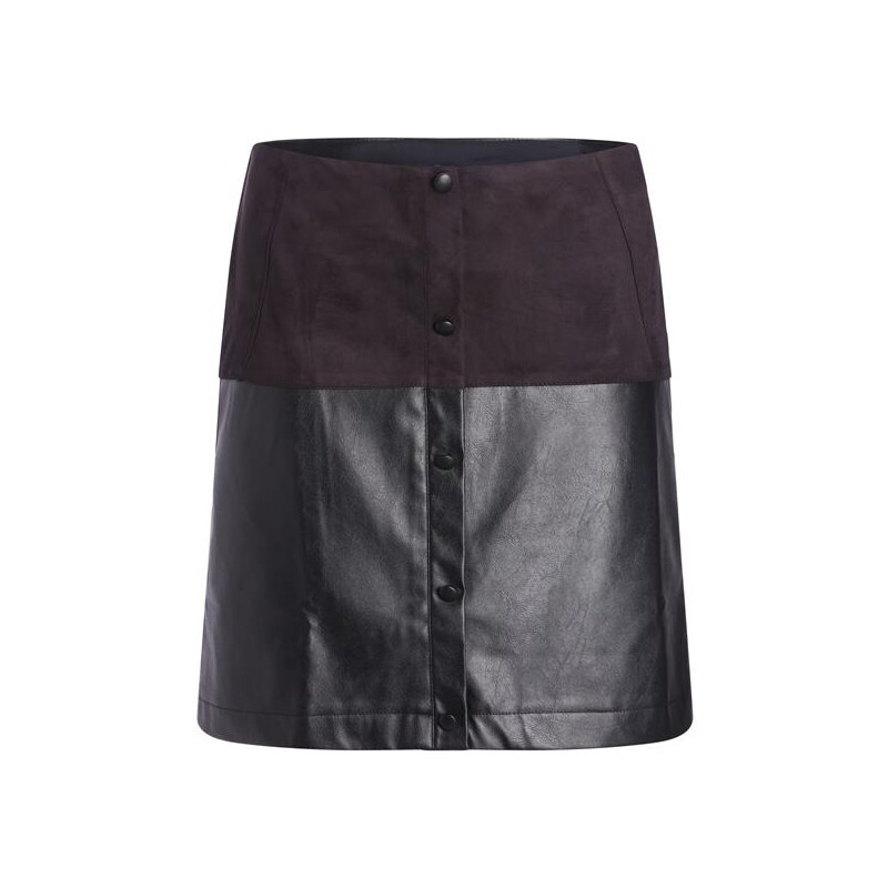 Jupe courte à boutons Noir Polyester - Femme Taille 40 - Bréal