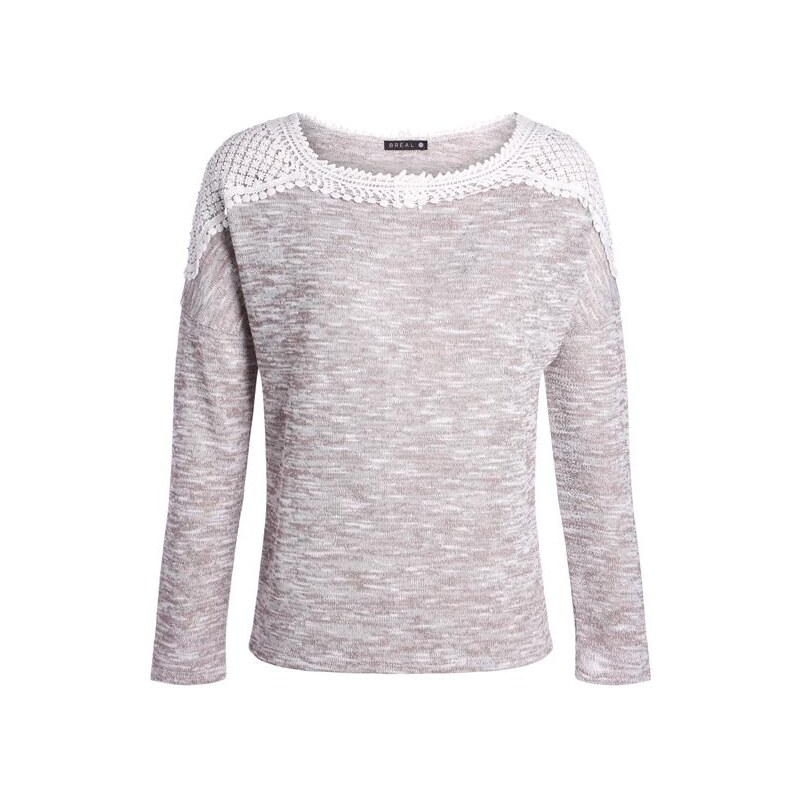 T-shirt brillant macramé épaules Marron Coton - Femme Taille 3 - Bréal