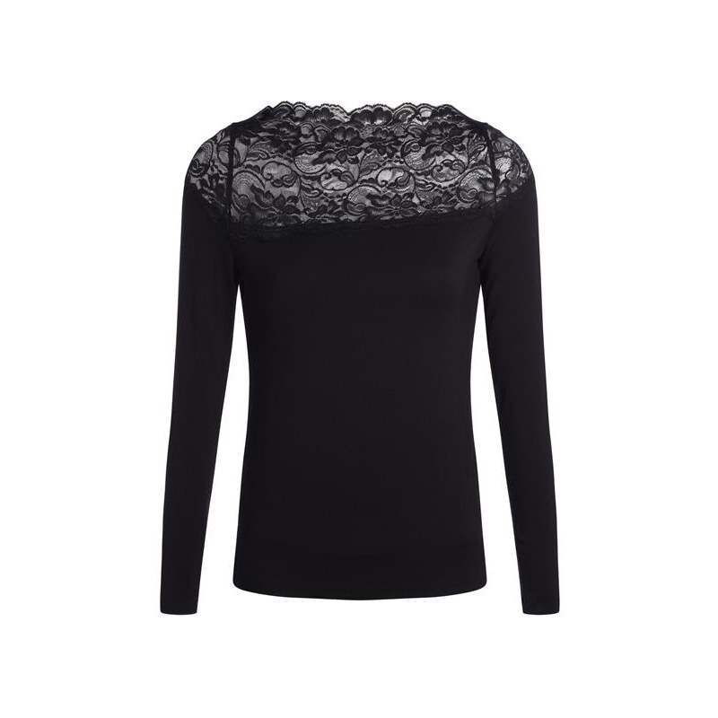 T-shirt haut dentelle Noir Viscose - Femme Taille 1 - Bréal