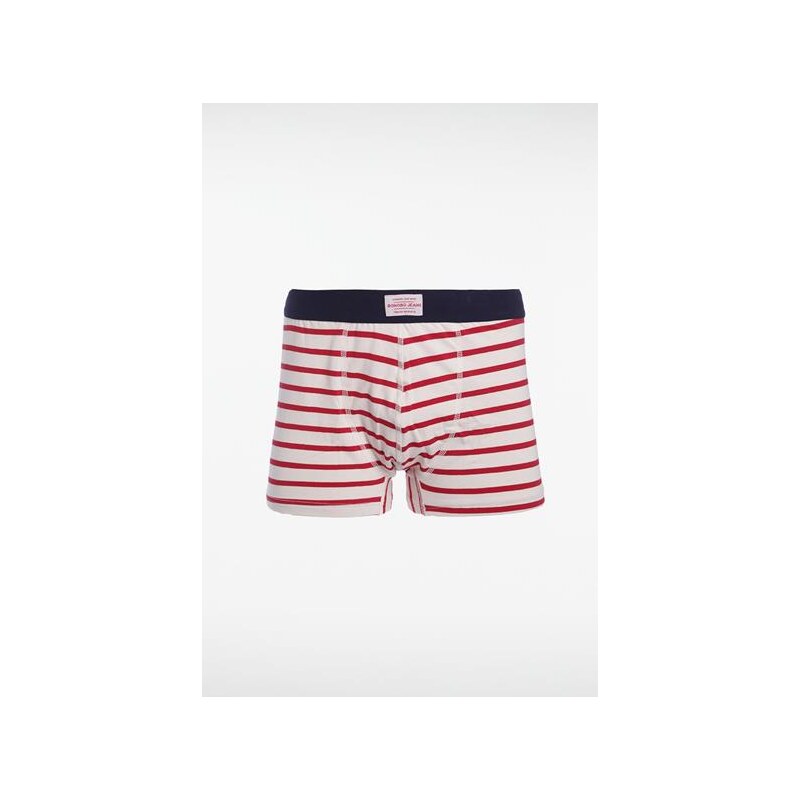 Boxer homme rayures bicolores Rouge Coton - Homme Taille S - Bonobo