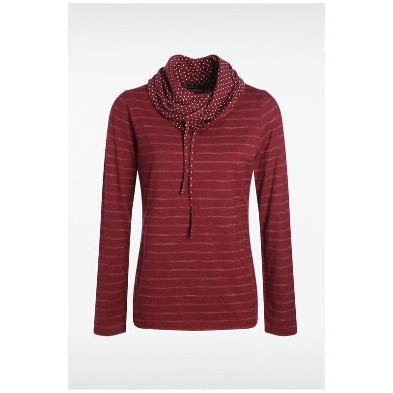 Sweat femme col montant à pois Rouge Polyester - Femme Taille XL - Bonobo