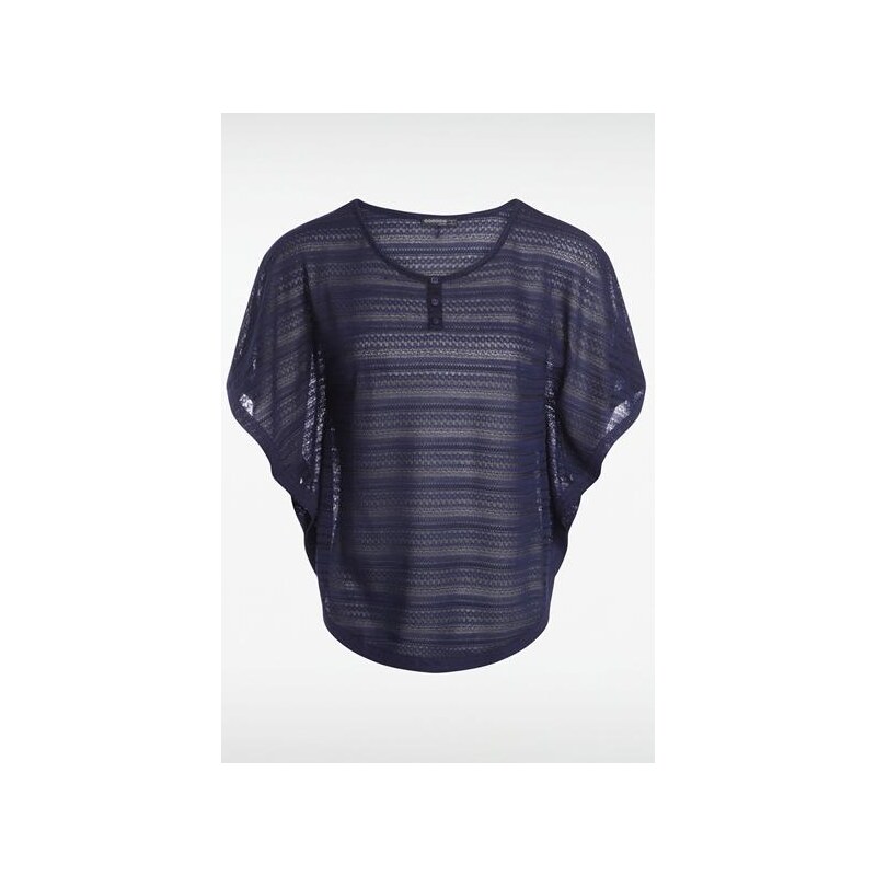 T-shirt femme esprit poncho Bleu Polyester - Femme Taille S - Bonobo