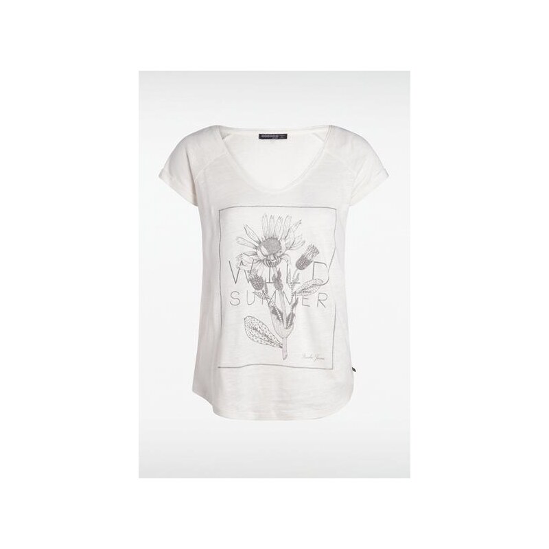 T-shirt femme imprimé fleur Blanc Lin - Femme Taille M - Bonobo