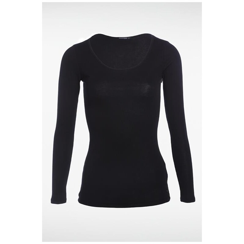 T-shirt femme maille chinée Noir Coton - Femme Taille XL - Bonobo