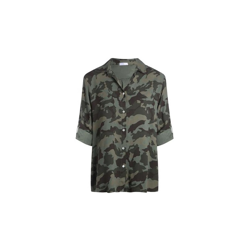 Chemise camouflage manches pattes Vert Viscose - Femme Taille 1 - Cache Cache