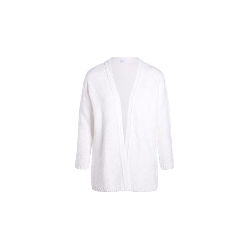 Gilet maille fantaisie motif chevron Blanc Coton - Femme Taille 4 - Cache Cache
