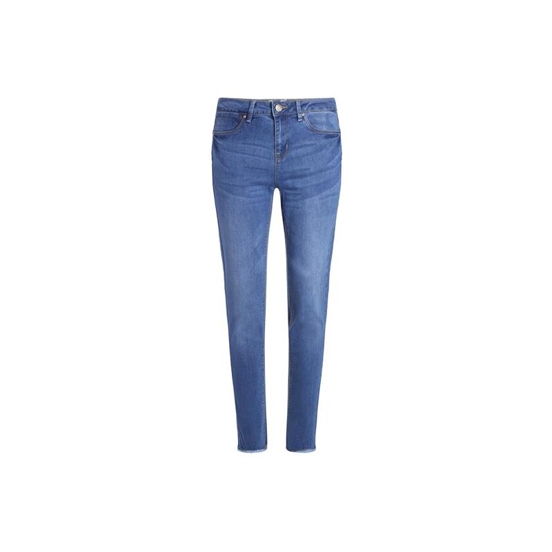 Jean skinny used franges Bleu Elasthanne - Femme Taille 34 - Cache Cache