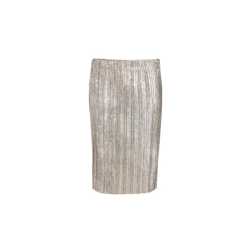Jupe plissée enduite Marron Elasthanne - Femme Taille 36 - Cache Cache