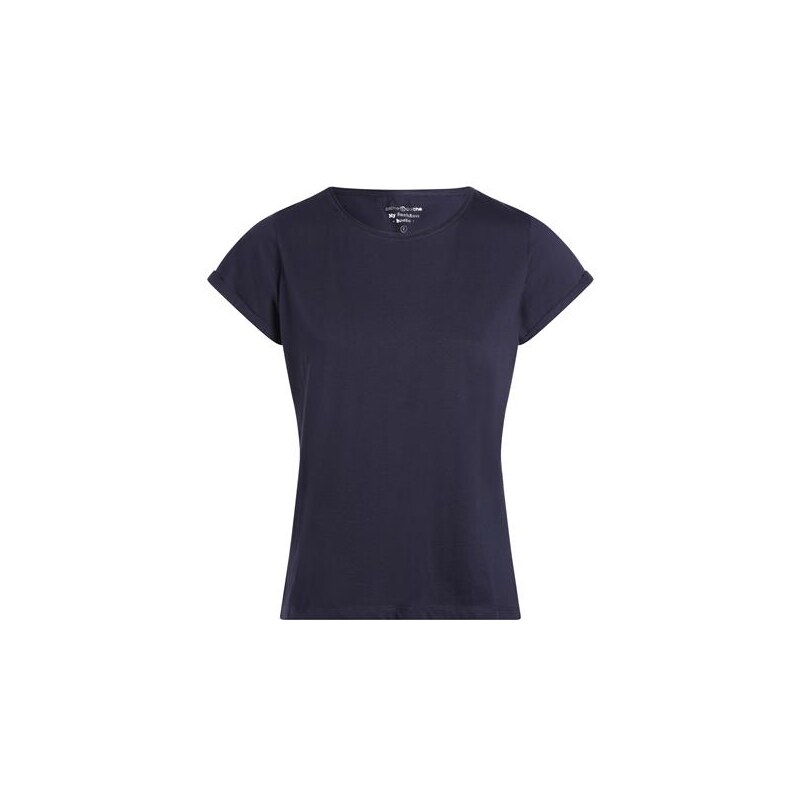 T-shirt basique coloris uni Bleu Coton - Femme Taille 0 - Cache Cache