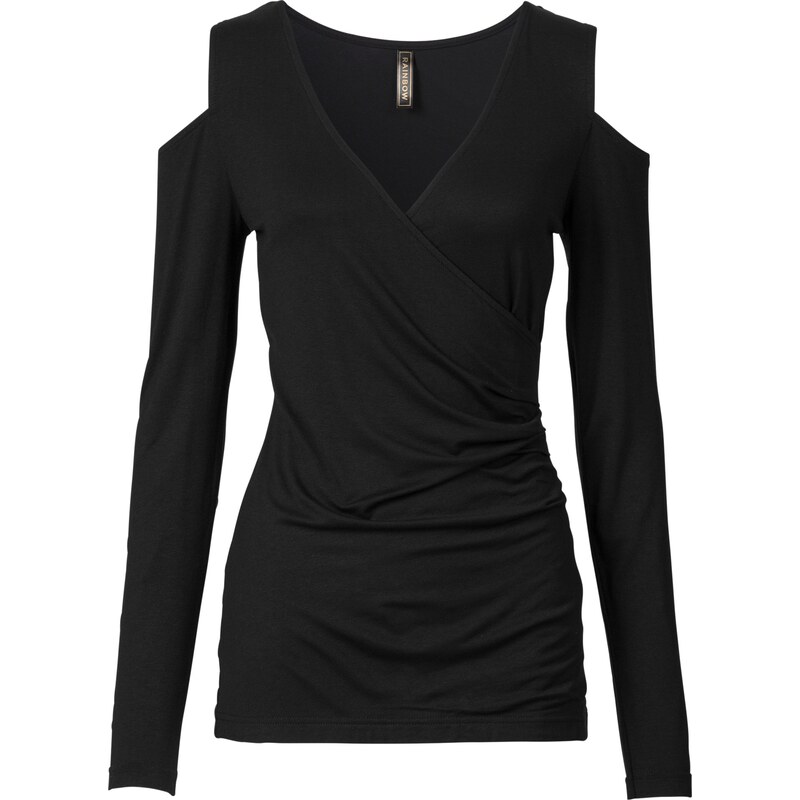 BODYFLIRT boutique Bonprix - Top noir manches longues pour femme