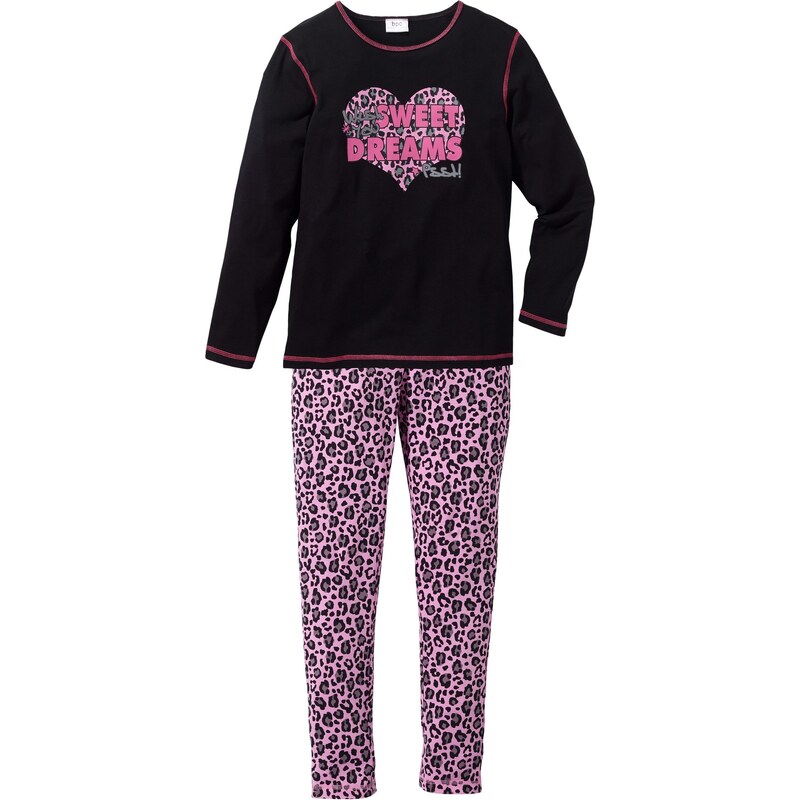 bpc bonprix collection Bonprix - Pyjama (Ens. 2 pces.) noir pour enfant