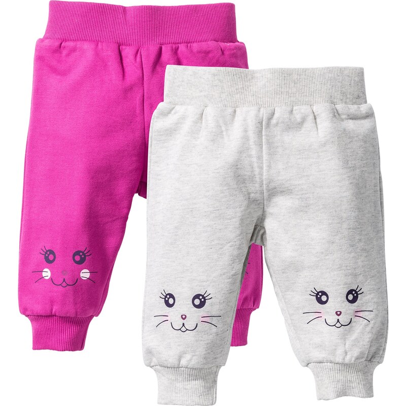 bpc bonprix collection Bonprix - Lot de 2 pantalons sweat bébé coton bio blanc pour enfant