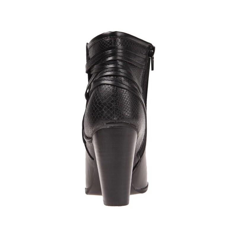 Boots à talon bi-matière avec laçage Noir Textile - Femme Taille 40 - Bréal