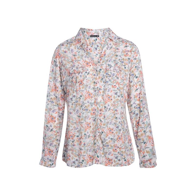 Chemise boutonnée à fleurs Blanc Viscose - Femme Taille 42 - Bréal
