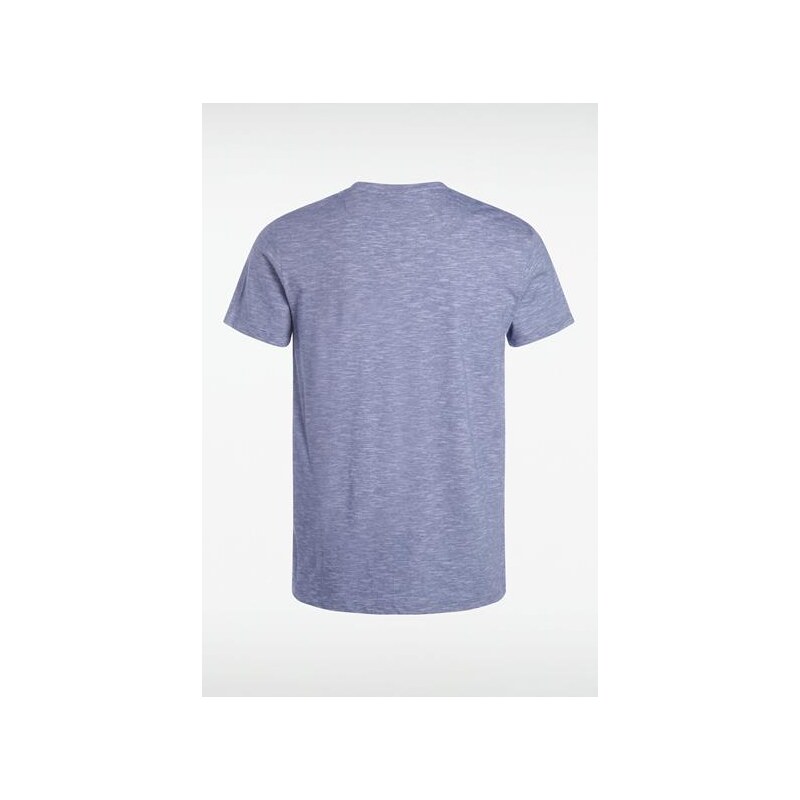 T-shirt homme col en V maille chinée Bleu Polyester - Homme Taille XL - Bonobo
