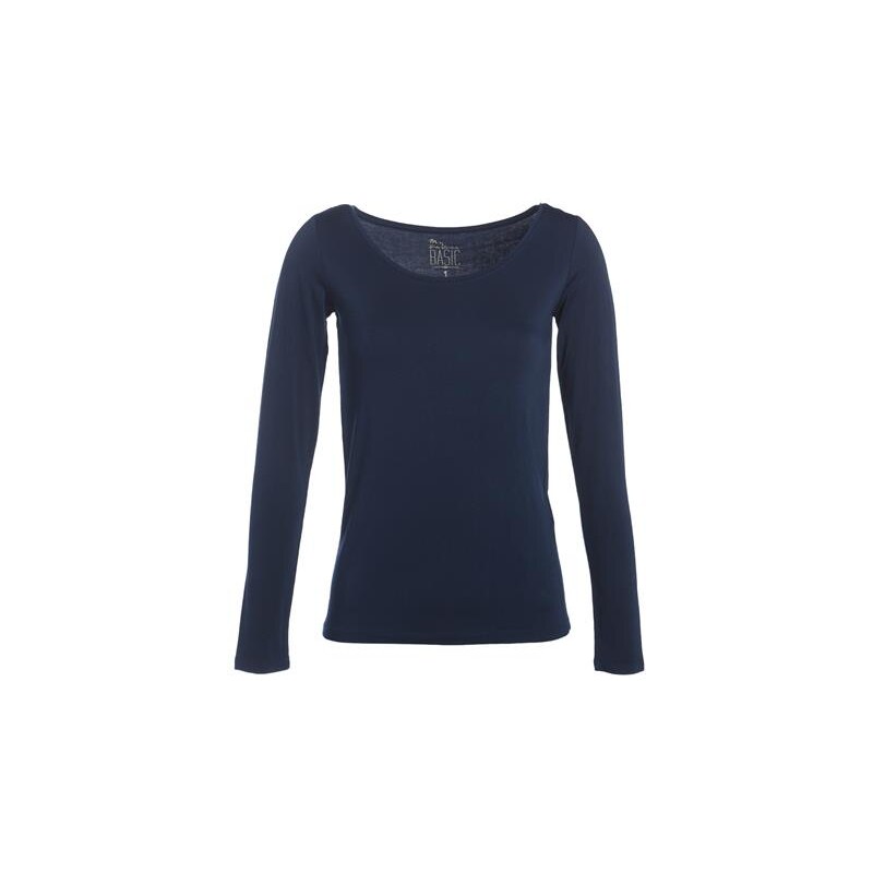 T-shirt col rond manches longues Bleu Elasthanne - Femme Taille 0 - Cache Cache