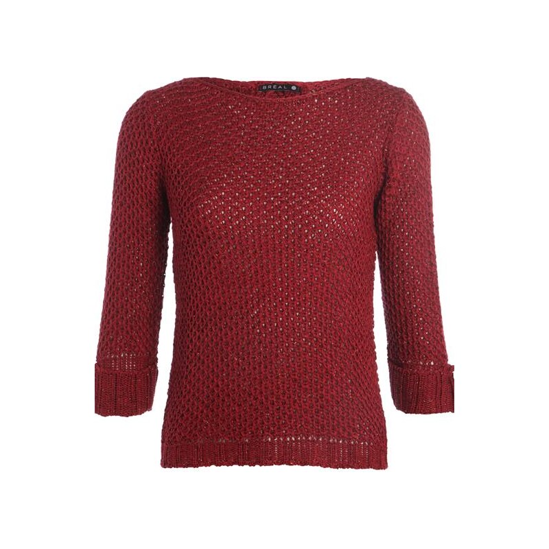 Pull tricot ajouré Rouge Polyamide - Femme Taille 4 - Bréal