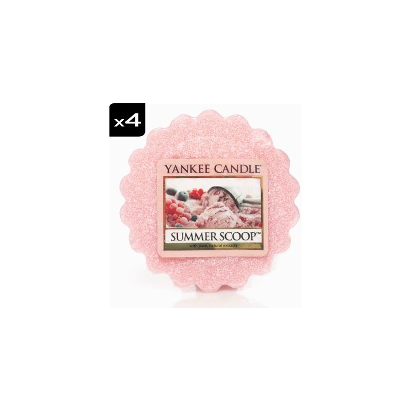 Yankee Candle Glace d'été rose - Lot de 4 tartelettes parfumées - rose