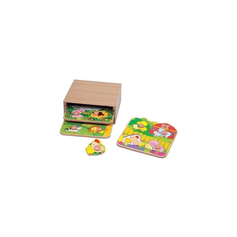 First Learning 3 puzzles 1er âge - multicolore