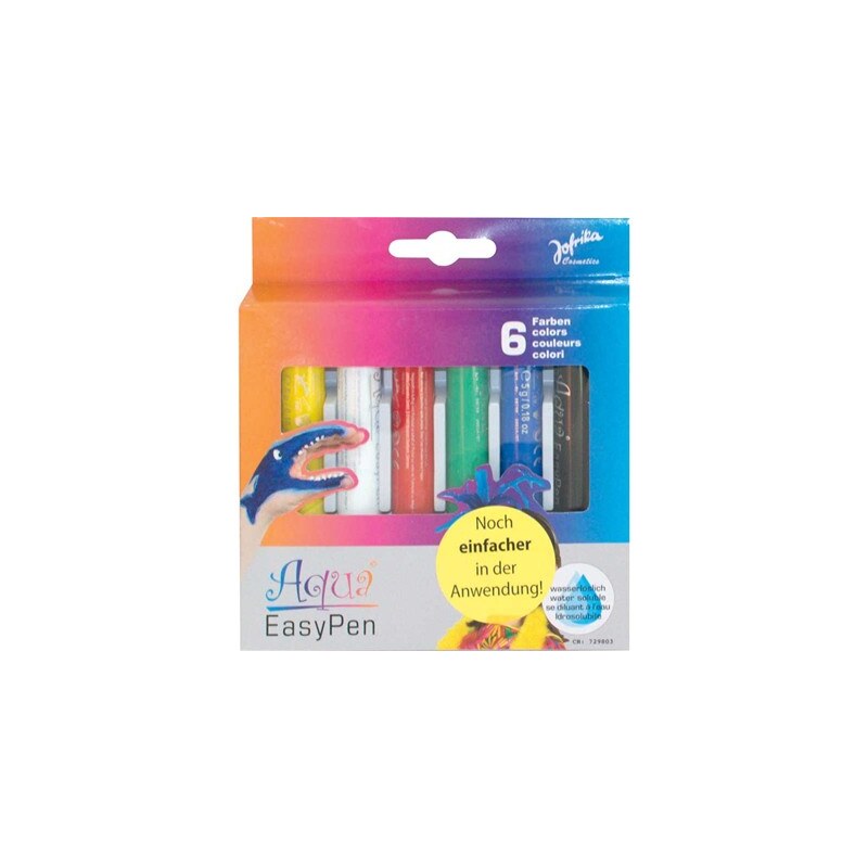Rubie's Aqua - Lot de 6 crayons de maquillage à l'eau - multicolore