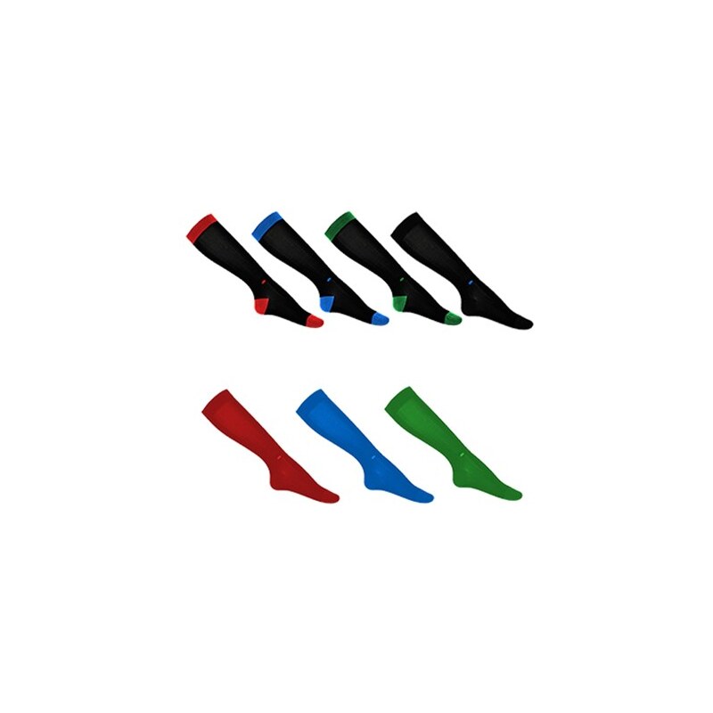 Dagobear 7 paires de chaussettes : noir et rouge / noir et bleu / noir et vert / noir/ rouge / bleu / vert - Chaussettes - multicolore
