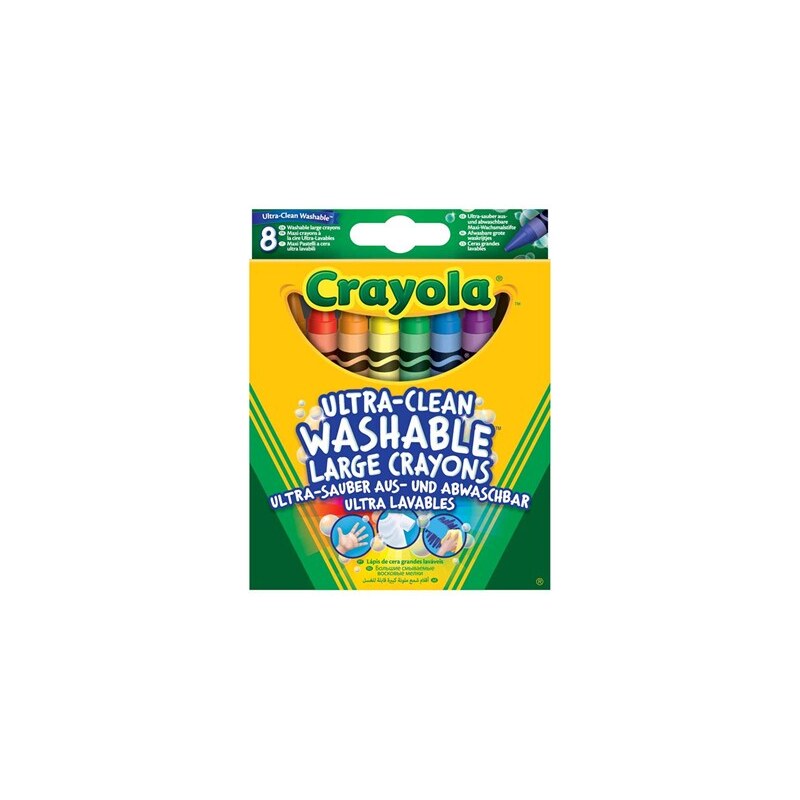 Crayola 8 gros crayons de cire lavables - multicolore
