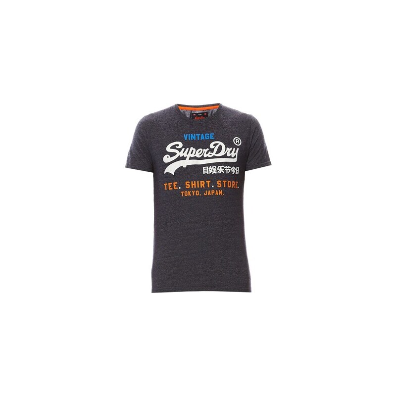 Superdry T-shirt Label - bleu marine