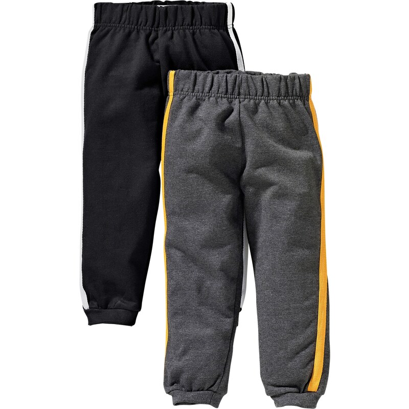 bpc bonprix collection Bonprix - Lot de 2 pantalons matière sweat noir pour enfant