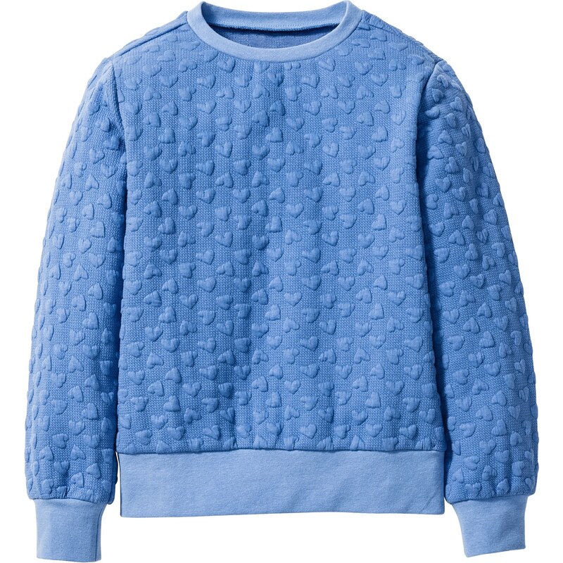 bpc bonprix collection Sweat-shirt à motif petits cœurs bleu manches longues enfant - bonprix