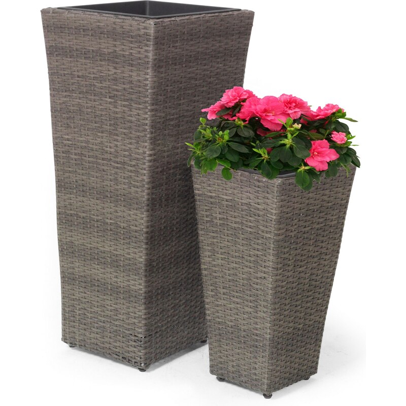 bpc living Bonprix - Pots de fleurs Rhodos (Ens. 2 pces.) gris pour maison