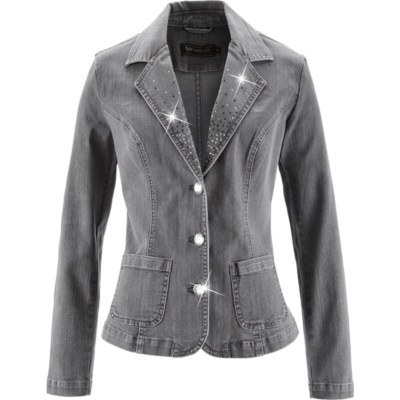bpc selection Bonprix - Blazer en jean gris manches longues pour femme