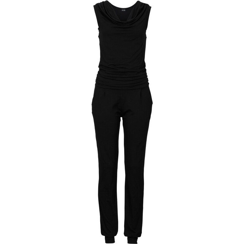BODYFLIRT Bonprix - Combinaison en jersey noir sans manches pour femme