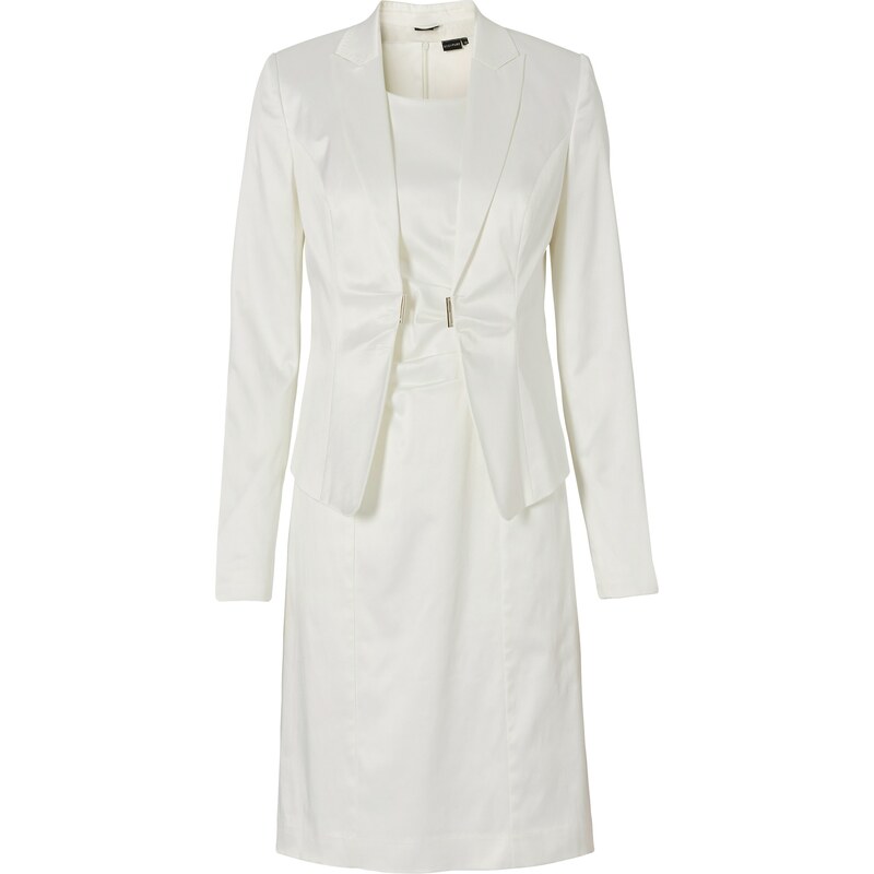 BODYFLIRT Bonprix - Tailleur robe + blazer (Ens. 2 pces.) blanc pour femme