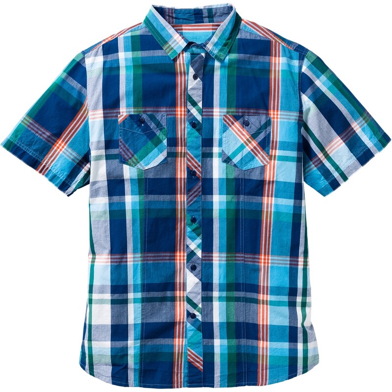 bpc bonprix collection Bonprix - Chemise manches courtes Regular Fit bleu pour homme