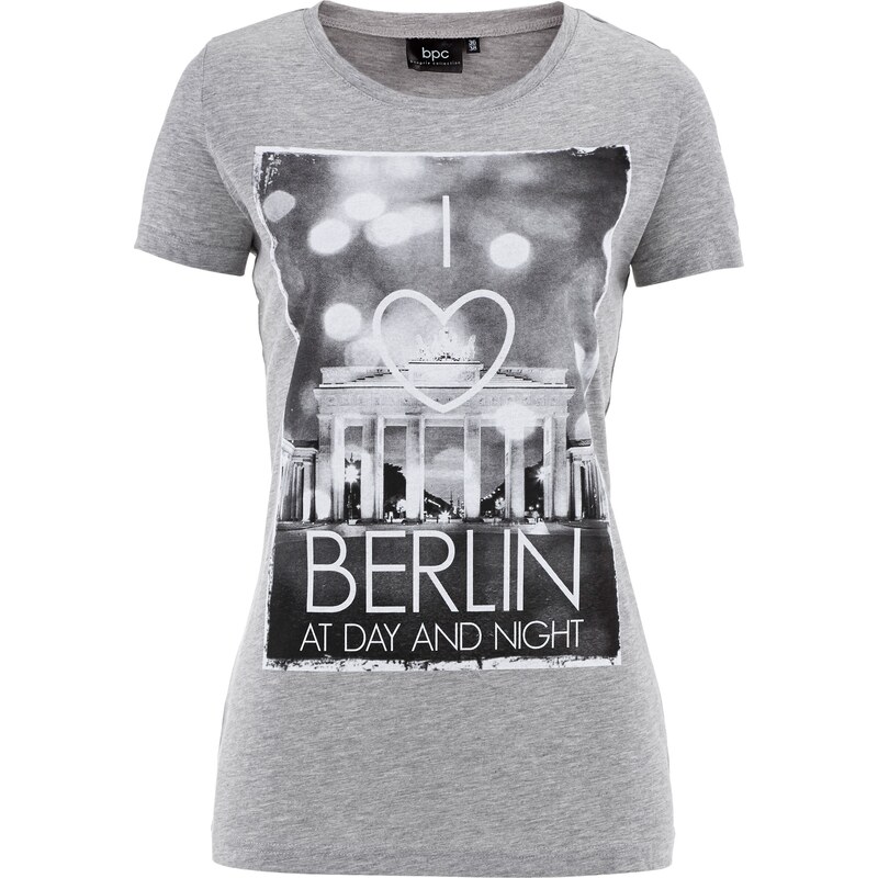 bpc bonprix collection Bonprix - T-shirt manches courtes gris pour femme