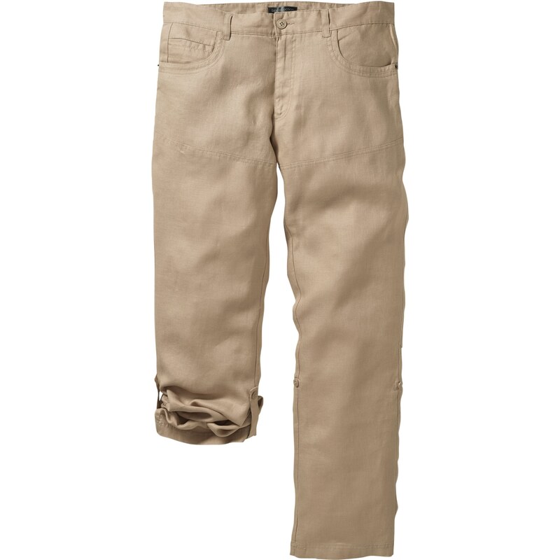 bpc selection Bonprix - Pantalon en lin Regular Fit Straight beige pour homme