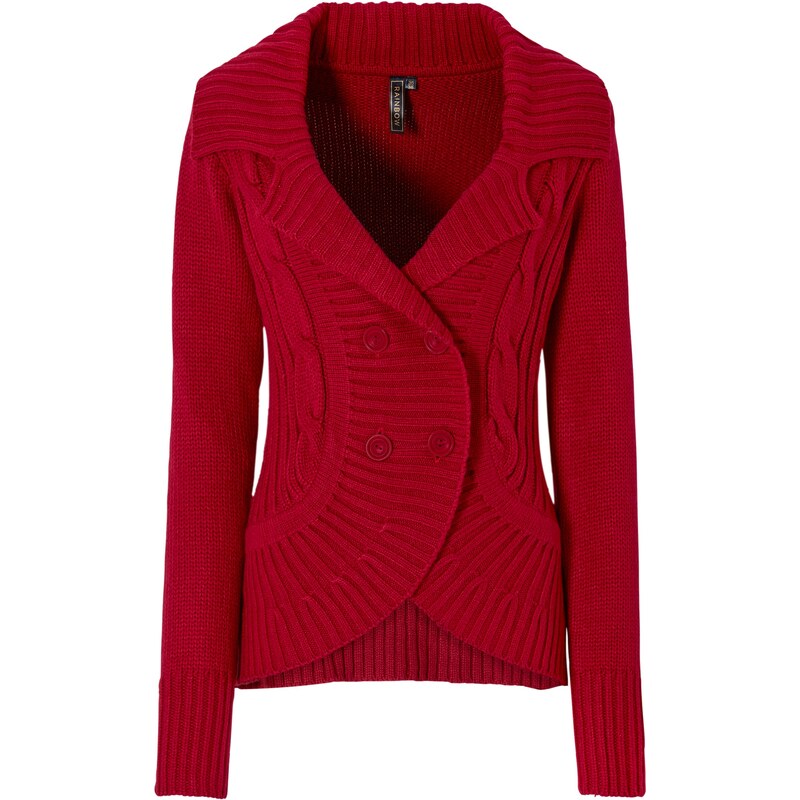 BODYFLIRT boutique Bonprix - Gilet en maille rouge manches longues pour femme