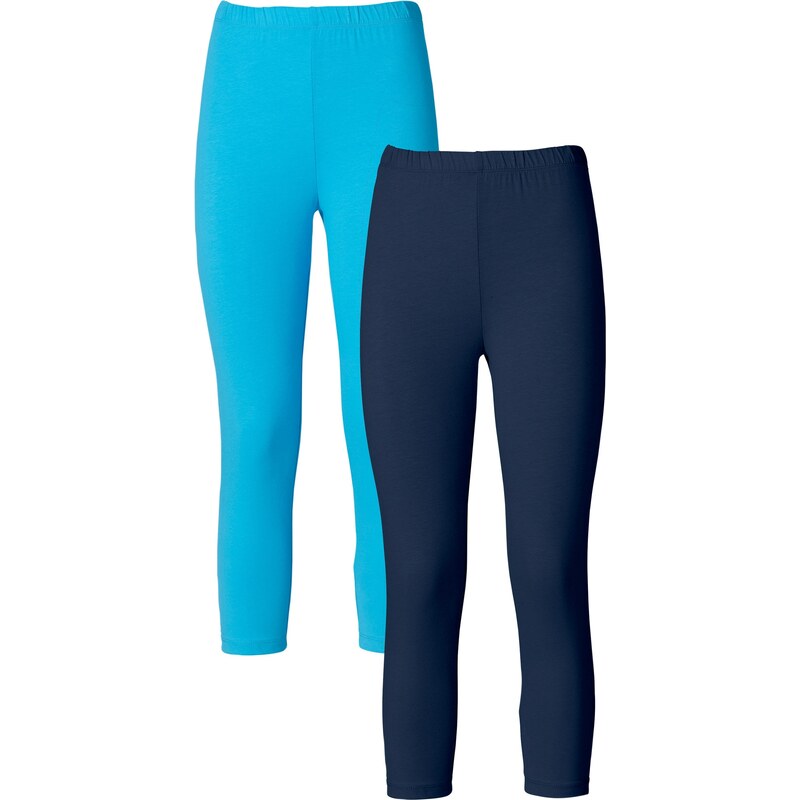 BODYFLIRT Bonprix - Lot de 2 leggings corsaires bleu pour femme
